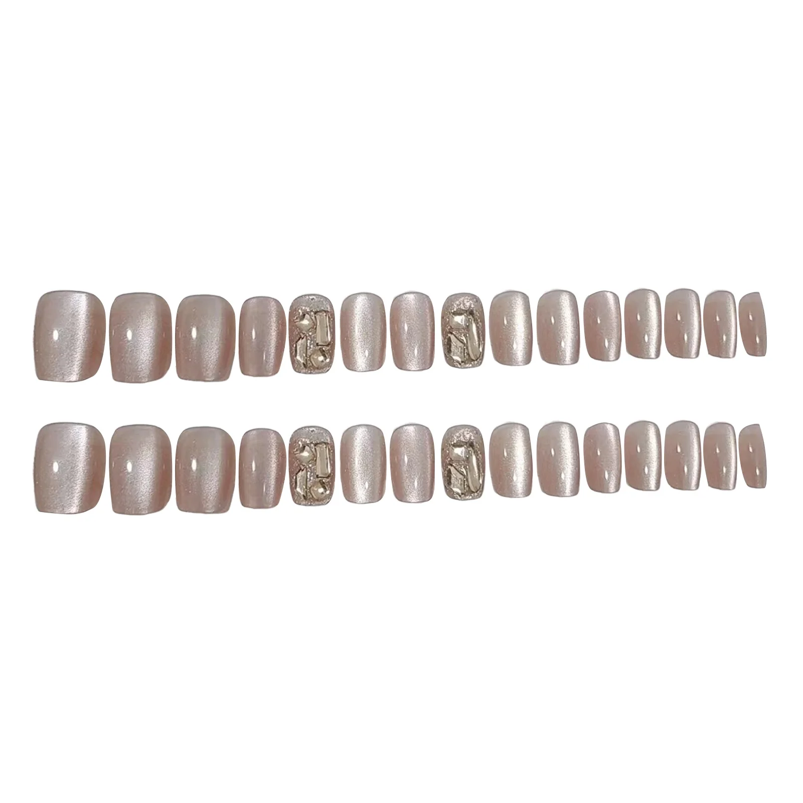 לחץ על הציפורניים עם נצנצים עמיד & אף פעם לא פיצול נוחות ציפורניים מזויפות עבור מדי יום ומסיבות ללבוש