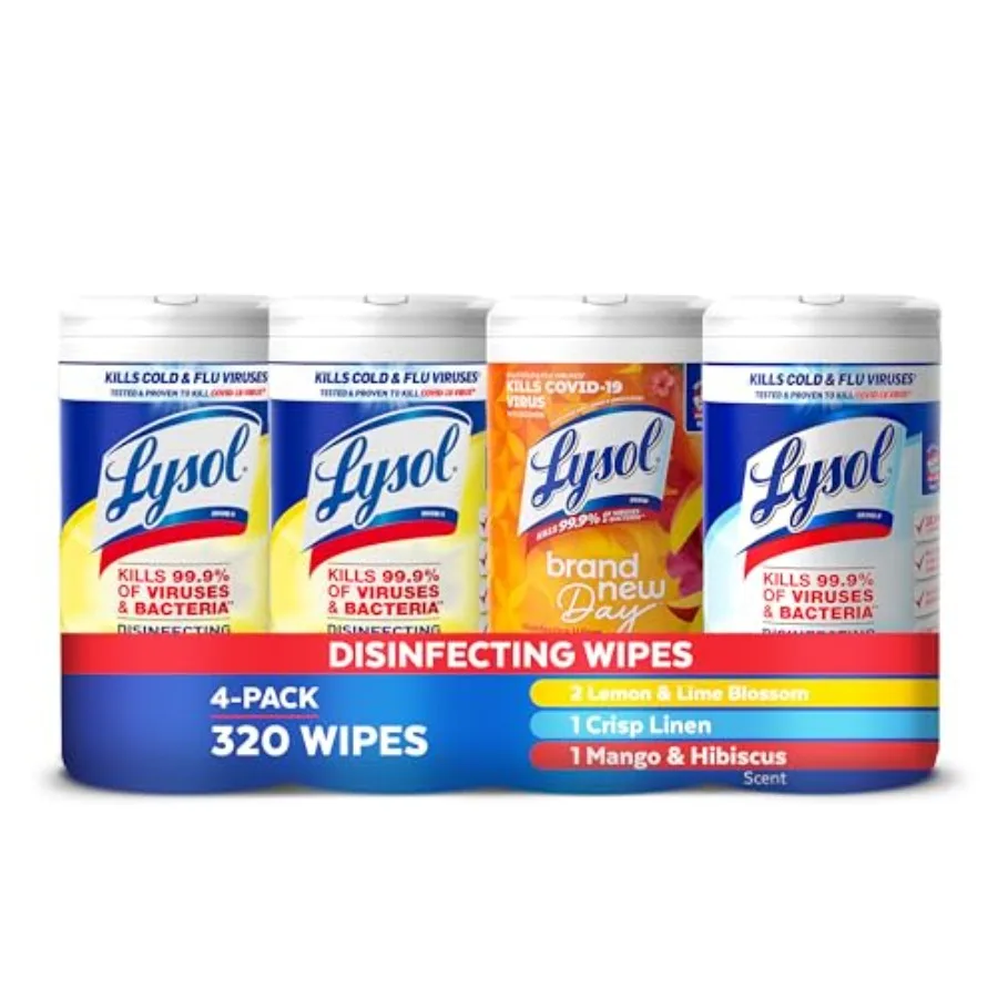 

Lysol Disinfecting Wipes Bundle, Home Apartment Dorm Room entials and Cleaning plies, All Purpose Cleaner, Multi-surface Cleani