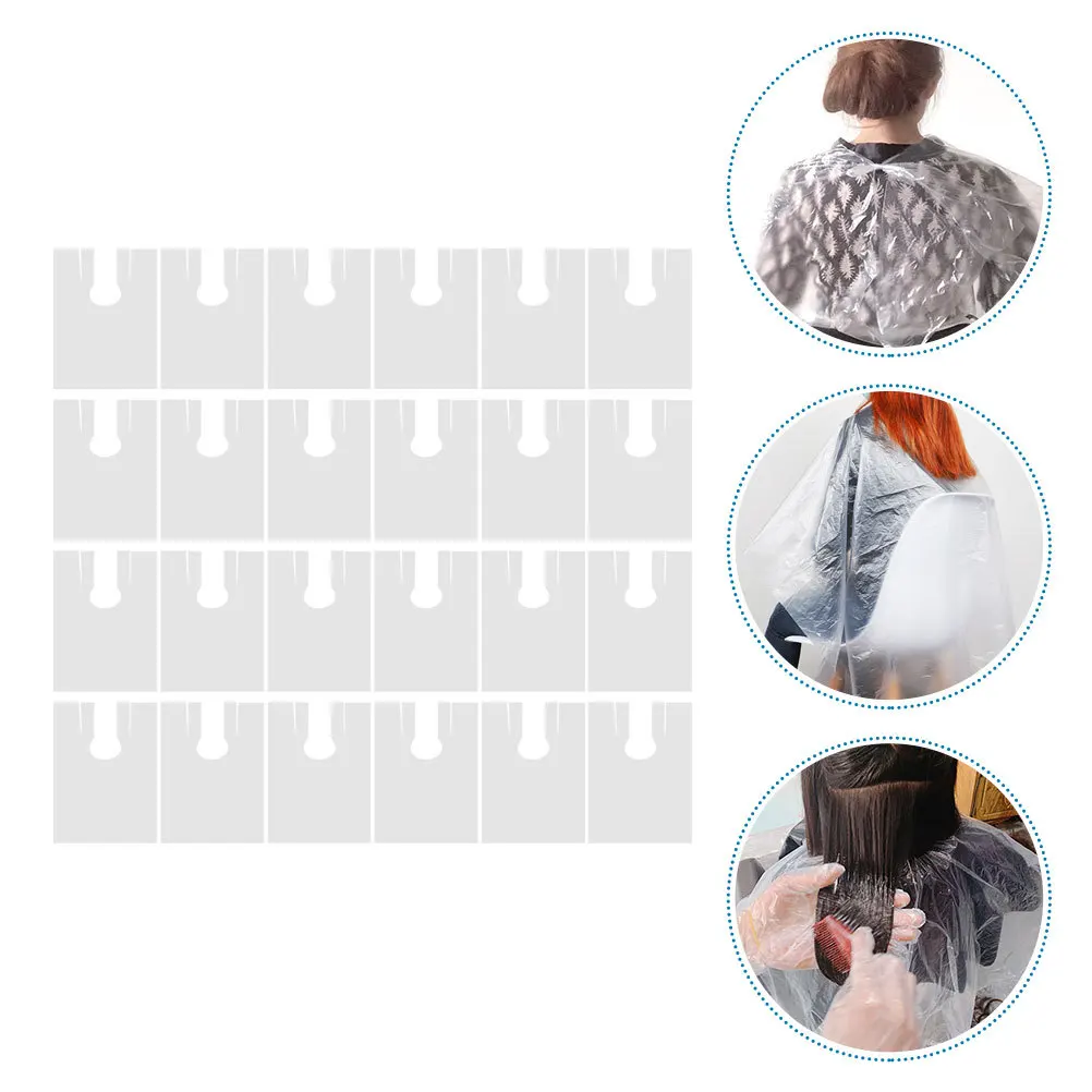 100 pçs capa de corte de cabelo à prova dwaterproof água transparente ajustável salão barbeiro profissional cabeleireiro xale tintura perm proteção