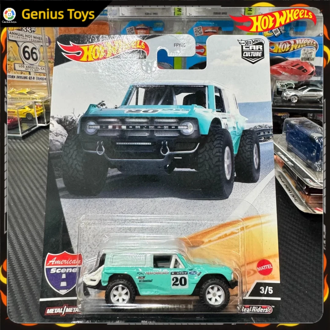 

Hot Wheels Premium Ford Bronco R Внедорожник 1:64 Литая под давлением модель из сплава, имитация автомобиля, Коллекционная игрушка для любителей культуры автомобилей