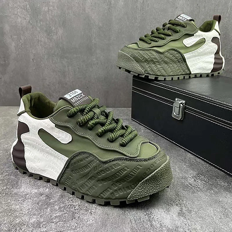 2025 New Dad Shoes Fashiona Stampato con suola spessa Sneaker casual Scarpe da corsa da uomo di lusso originali Zapatos in pelle impermeabili