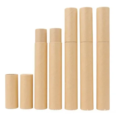 20pcs Kraft paper tube Creative Handmade Diy Picture Cylinder Packaging Black kraft paper tube tea can wine bottle pencil tube