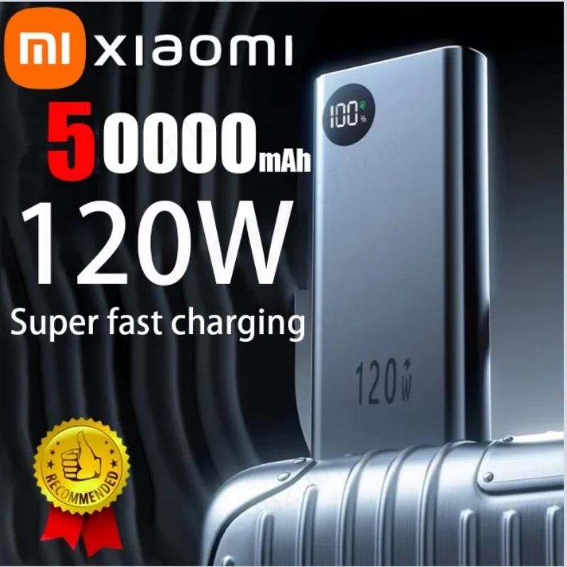 Xiaomi 50000mAh Portable Power Bank 120W Fast Charger Super Thin Backup Battery High Capacity Battery For iPhone 14 15 Samsung ﻿