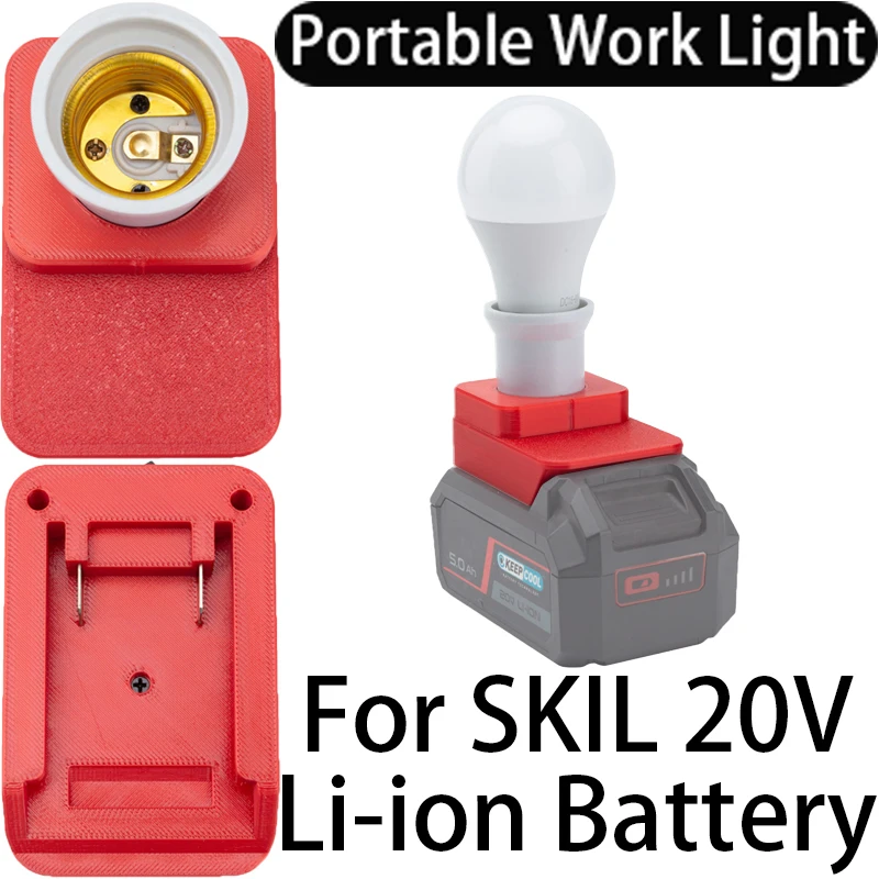 

For SKIL 20V Li-ion Battery New Cordless Portable E27 Bulb Lamp LED Light For Indoor And Outdoor Work Light