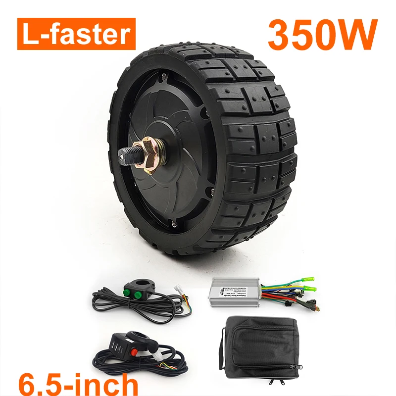 L-faster 350W 6.5inch Off-road Solid Tire Brushless Hub Motor Fat Wheel With Controller Set