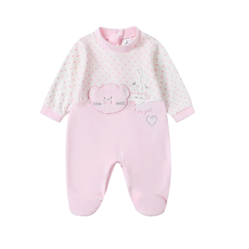 2023 Autumn New High Quality Velvet New Born Baby Romper Girl Casual Lovable Footies Jumpsuit Rompers Baby Girl Clothing 0-12m