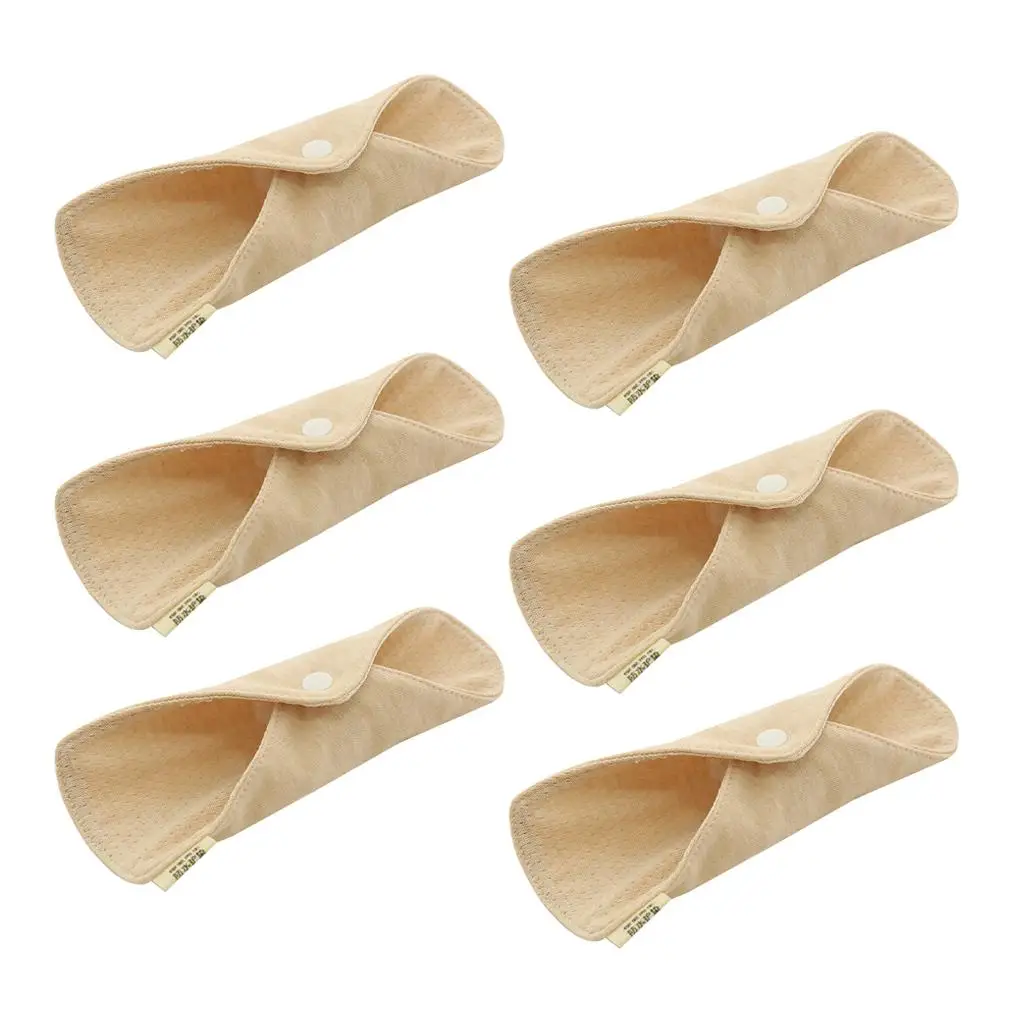 

6 шт. хлопковые прокладки для менструального периода, гигиенические прокладки для трусов, многоразовые, моющиеся