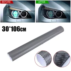 30*106CM Black Universal Wrap Hollow Automobile Lamp Film Car Wrap Honeycomb Sticker Tint Perforated Film Exterior Accessories