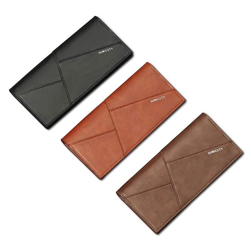 Portafoglio lungo piegato porta biglietti da visita con portamonete Multi-Card portamonete portamonete femminile pochette da uomo di grande capacità