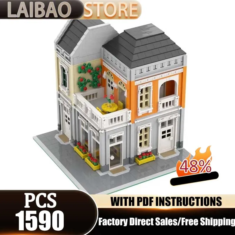 

Модель городской улицы City Street View: Технологичные модульные блоки для сборки, конструктор, подарки, рождественские игрушки, наборы для самостоятельной сборки