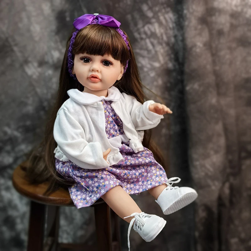 55cm Reborn Baby Doll Full Body Silicone Waterproof  Toddler 22 inch Girl Doll Princess Lifelike Sof Touch Toy Christmas Gift