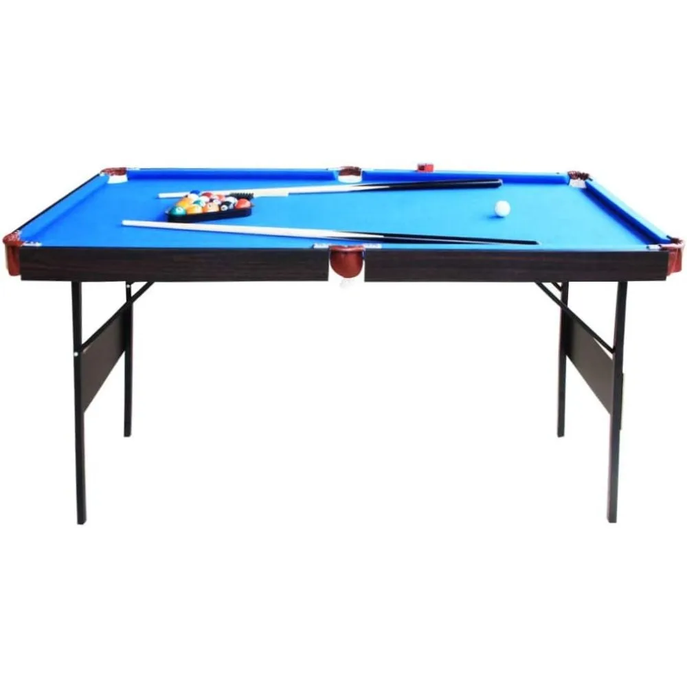 

55' Billard Table, Stable Pool Table Foldable Pool Game Table Billard Snooker Sets for Adult/Teenagers/Kids with Cues, Triangle