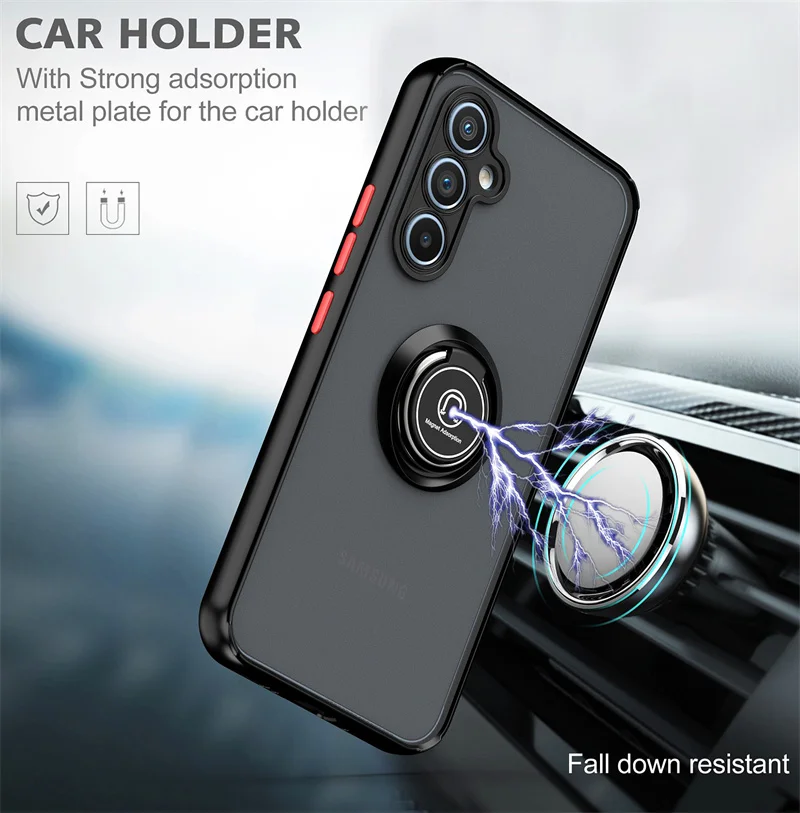 حافظة لهاتف سامسونج جالاكسي A06 A16 A26 A36 A56 A15 A25 A35 A55 A54 A53 A52 5G غطاء حامل حلقة مغناطيسي مقاوم للصدمات #2