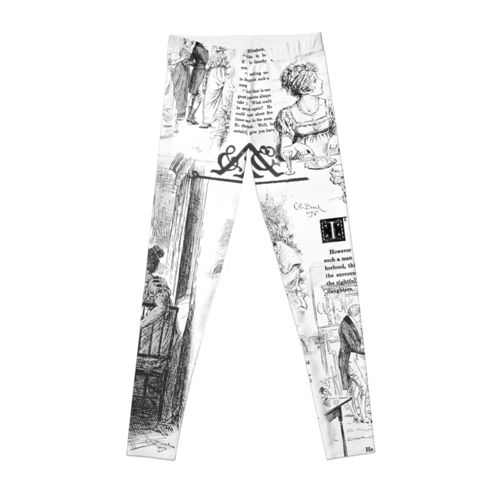 Pride and Prejudice - Pages Leggings Women's sports gym wear Womens Leggings