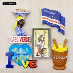 3D Cabo Verde IMA Fridge Magnets Cachupa Vendor CAPE VERDE Flag Magnetic Refrigerator Sticker Travel Souvenir Decoration Gift