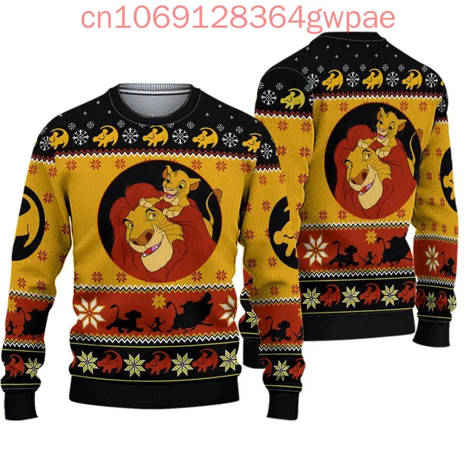 Disney The Lion King Simba Christmas Ugly Sweater Men\'s Women\'s 3d Sweater Christmas Sweater Xmas Gifts Sweater Tops