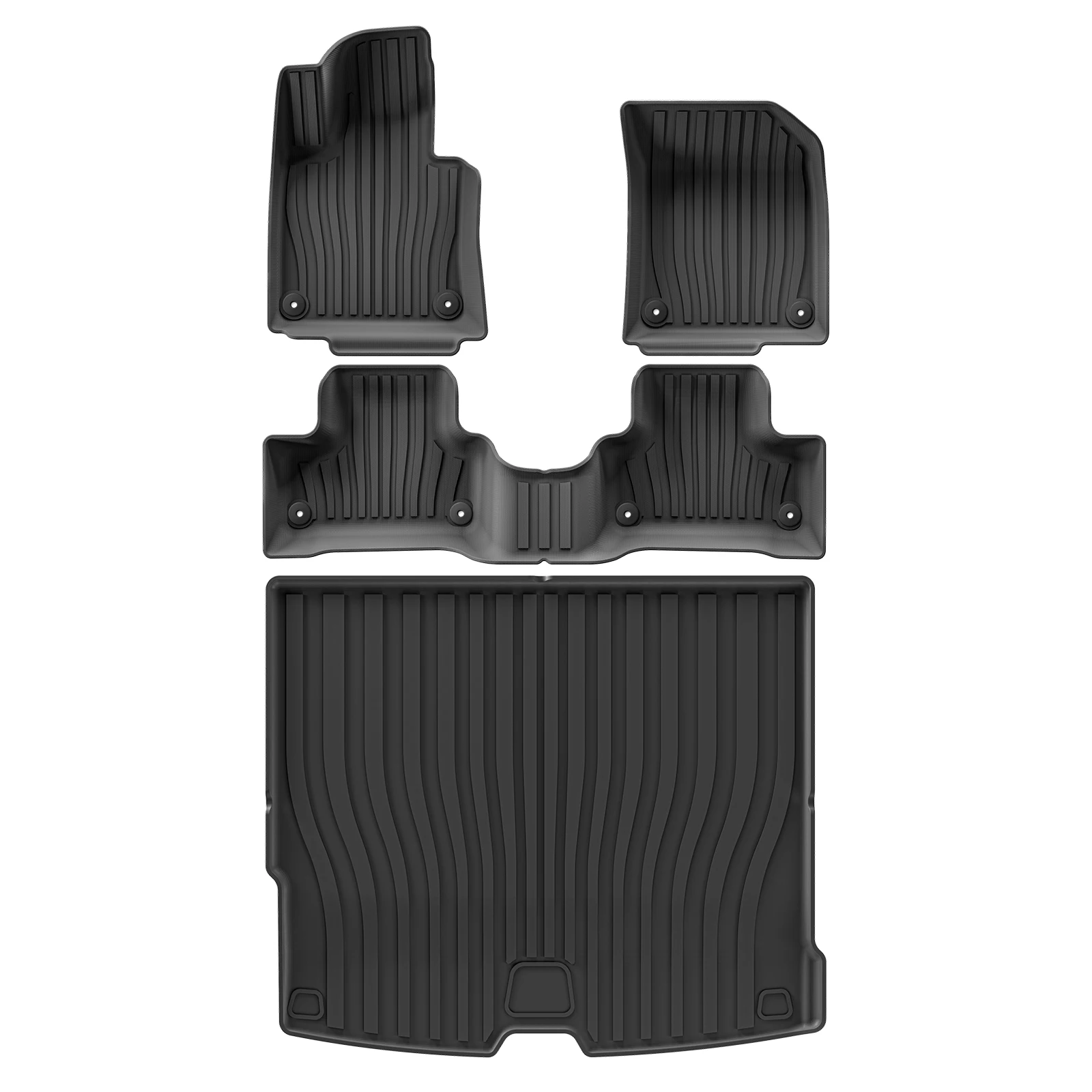 SMABEE voor Volvo XC60 2018-2025 Brandstof Auto Vloermatten Kofferbak Pad Cargo Liner TPE 3D Voet Mat Alle Weer Zwart