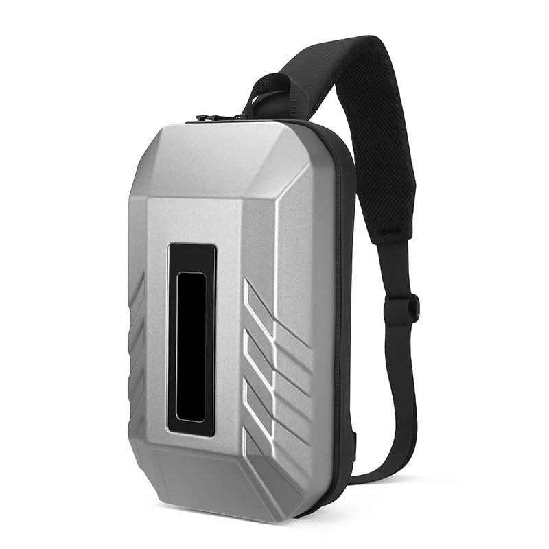 

Crossbody Large Capacity Smart LED Hard-Shell Chest Bag, Outdoor Sports, Waterproof, External USB Port, Men's Shoulder Bag