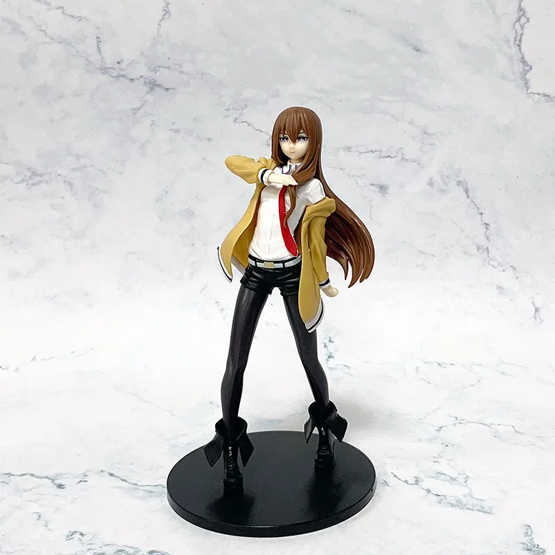 Steins;Gate 18cm Makise Kurisu Figure Anime Game Periphery Doll Model Ornaments Beautiful Girls Standing Posture Toys Gifts