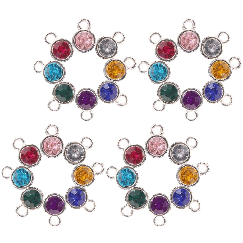 

60 Pcs Crystal Pendant Alloy Beads Gemstone Charms DIY Earrings Necklaces Bracelets Jewelry Accessories Dangle Pendants