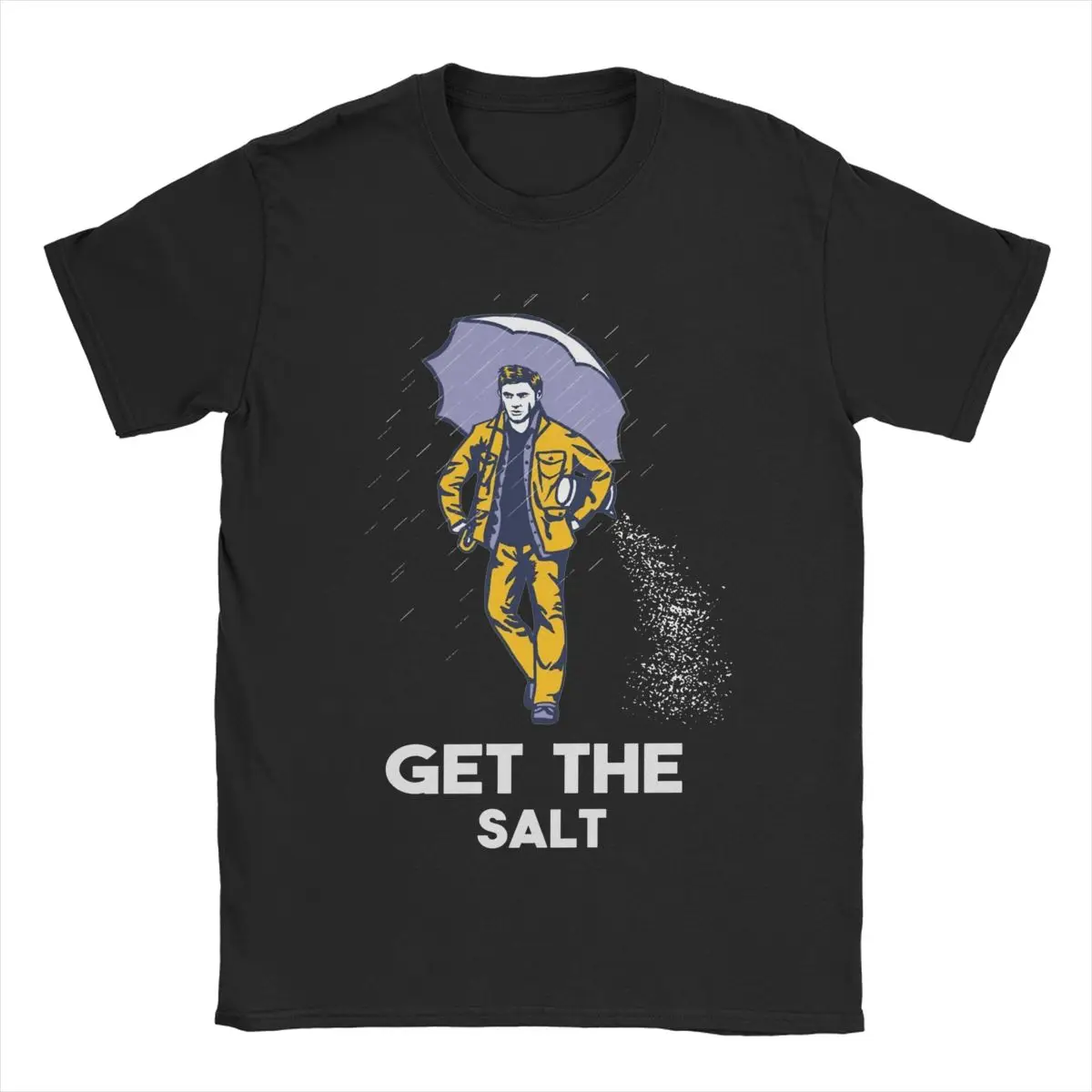 Get The Salt Supernatural Men\'s T Shirt TV Shows Vintage Tee Shirt Short Sleeve T-Shirts Pure Cotton New Arrival Clothes