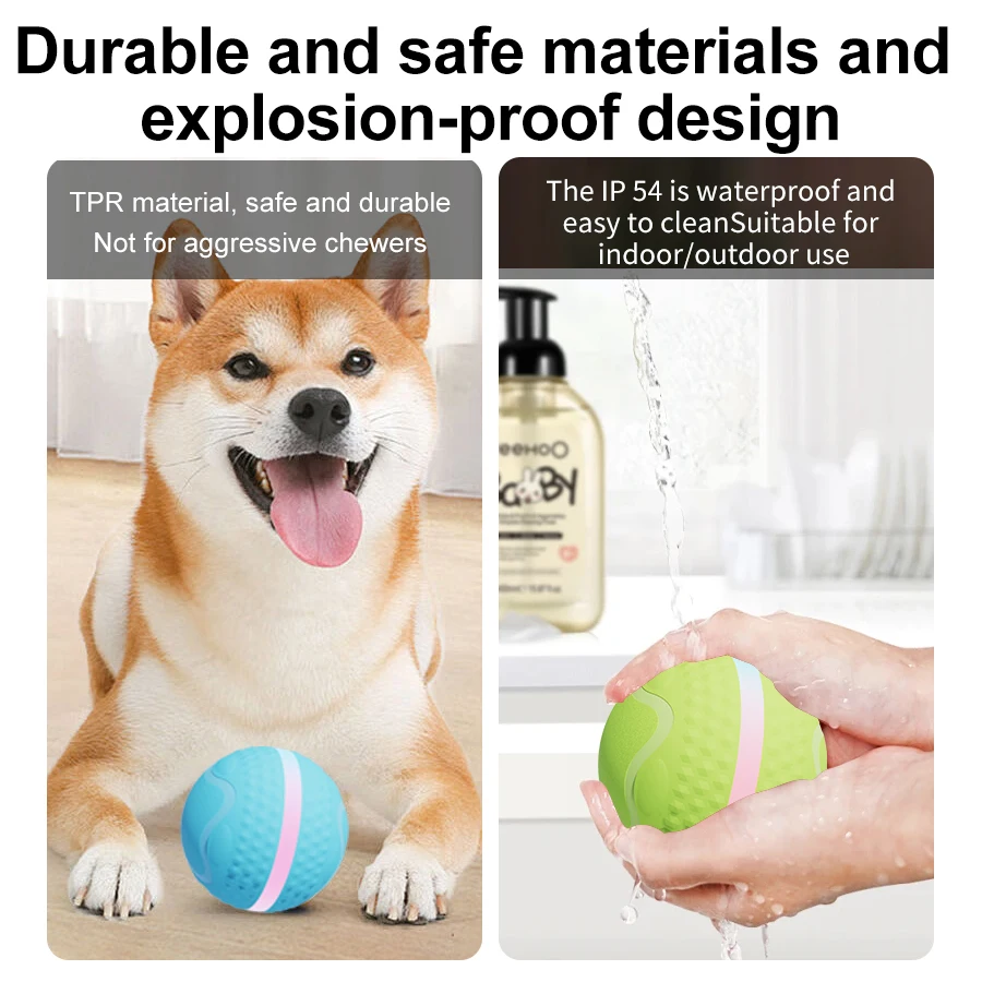 Jouets à mâcher interactifs intelligents pour animaux de compagnie, boule électronique aste par USB, boule en TPU de luxe pour chien de compagnie