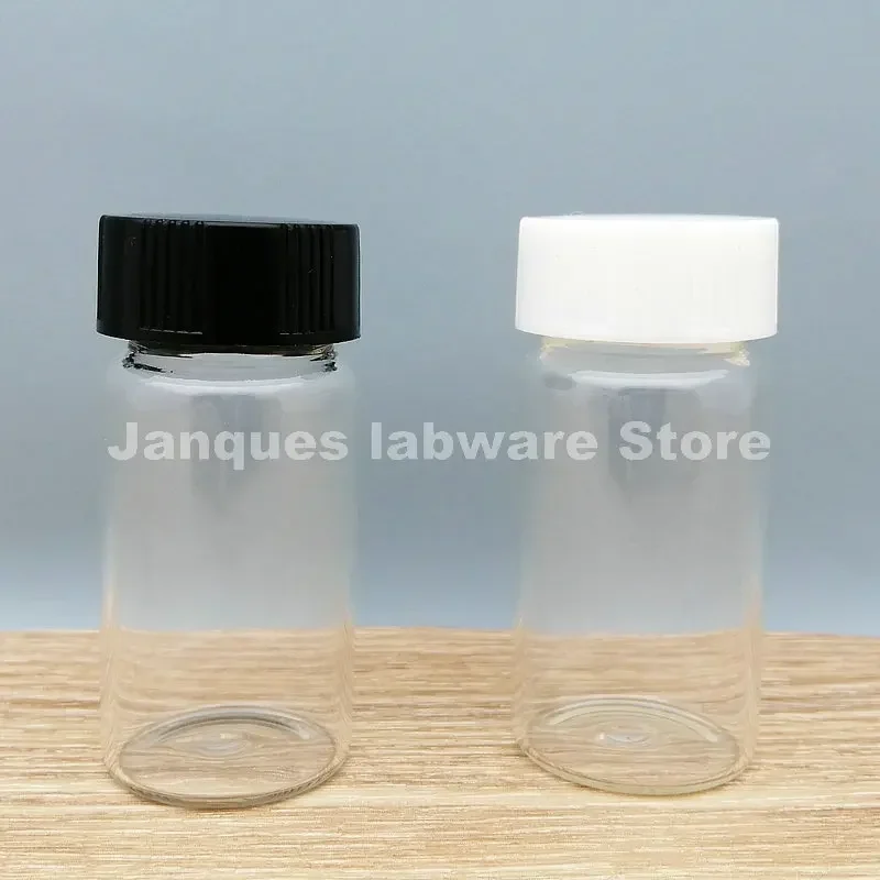 Imagem -02 - Garrafa de Amostra de Vidro Transparente de 2ml a 60ml Frascos de Reagente com Tampa de Plástico de Parafuso e Almofada pe Frasco Pequeno de Laboratório Usado para Classificação