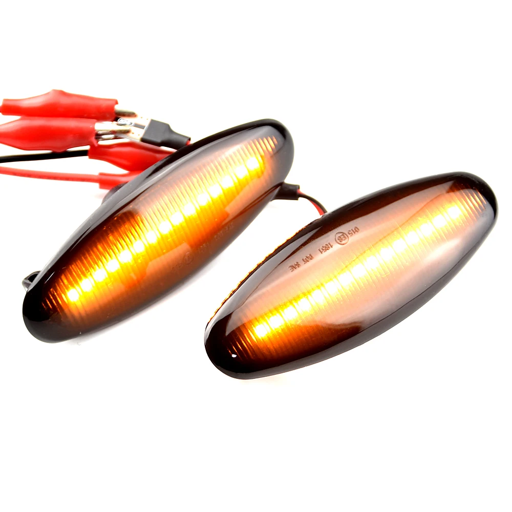 2PCS LED Dynamic Side Marker Turn Signal Indicator Light Sequential Blinker For Jaguar XK8 S-Type XK 8/XKR XJ X350