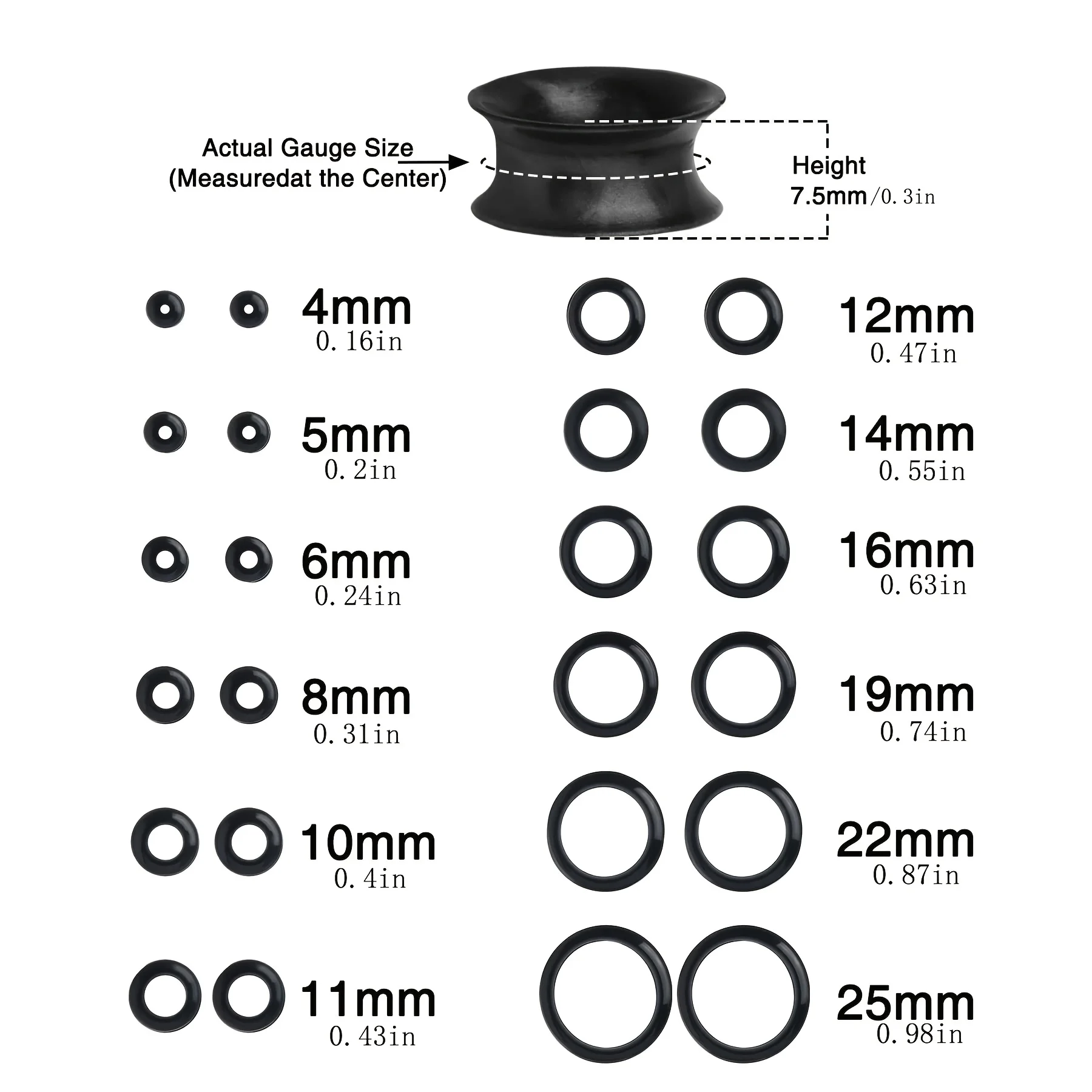 1 Set 4 Pairs Silicone Flexible Double Flared Flesh Tunnels Soft Ear Plugs Ear Gauges Expander Stretcher Ear Piercing Jewelry