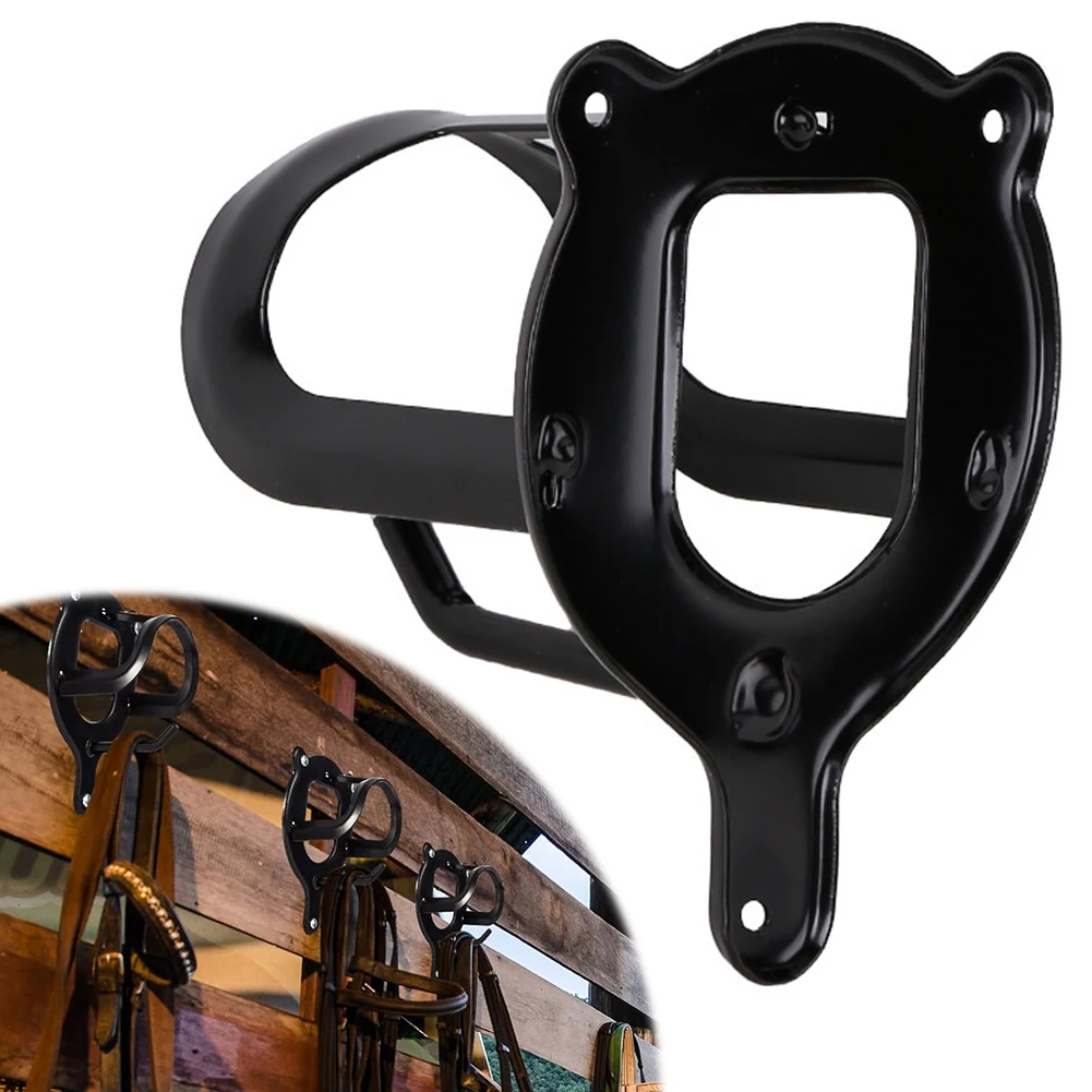 Horse Bridle Rack Metal Bridle Bracket with Tubes and Screw Bridle Hooks Wall Mounted Bridle Holder for Horse Barn Supplies