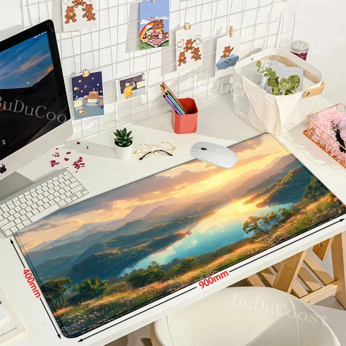 Sunset scenery mouse pad XXL Large teclado mousepad Landscapes Minimalist Gaming Accessories Large Desk Mat Gamer KeyboardCarpet