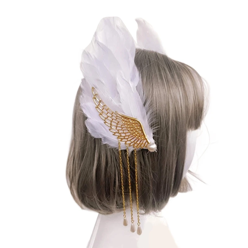 Comic Show Hair Clip for Girls Cosplay Hair Pin Angel Feather Wing Hairclip Lolita-Costume Props Headdress Cute Headwear