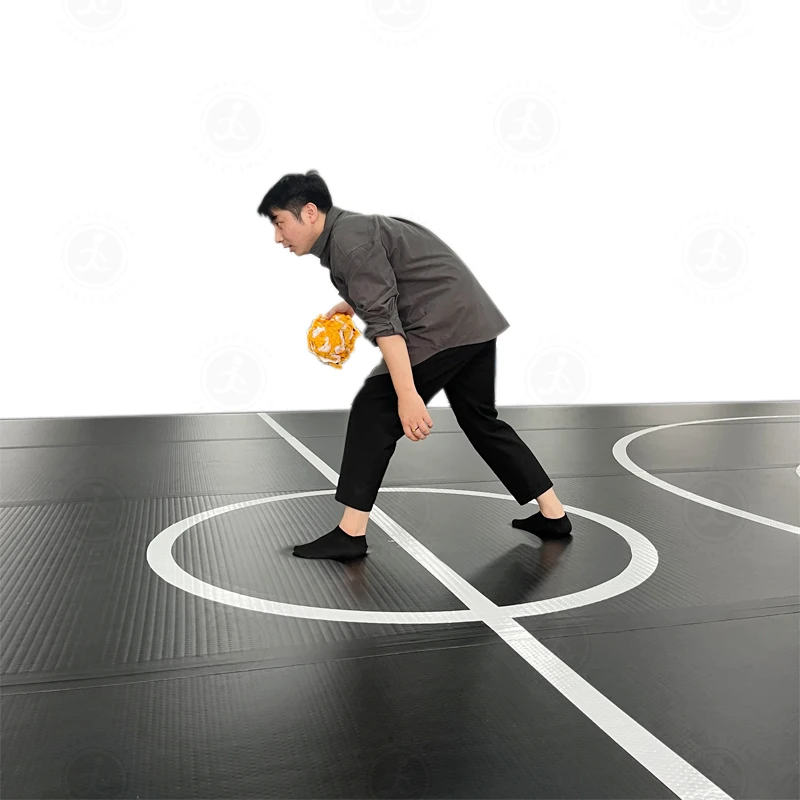 Tapete de basquete inflável com almofada de ar para quadra de basquete de tamanho grande em tecido com ponto gota