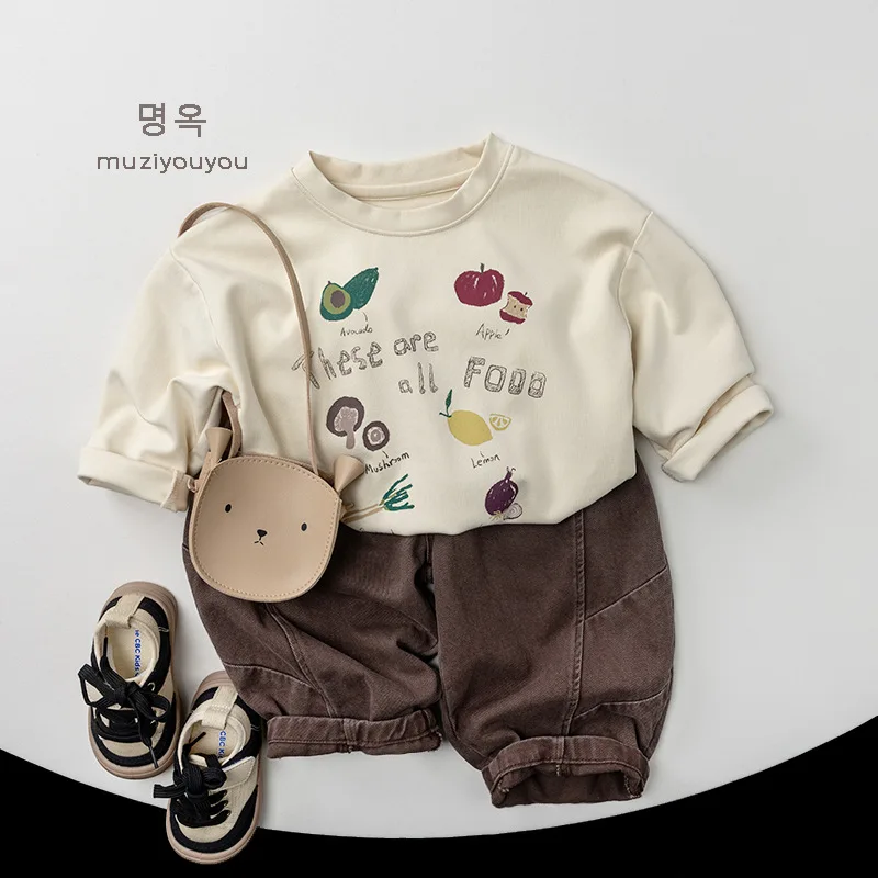 2026 Spring New Children Long Sleeve T Shirts For Boys Girl Fashion Letter Print T Shirts Baby Casual Tops Infant Cotton Tee