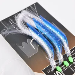 3pcs/Set Cluster Luminous Soft Lure Eel Sabiki Rigs String Hooks Lure Fishes Saury Squid Mackerel Scad Saltwater Fishing Tackle