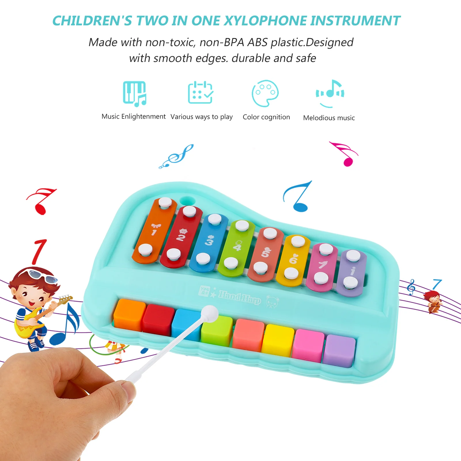 Hand Percussion Infant Music Instrument Kids Xylophone Toy Musical Childrens Toddler Toys Early Education Toddles 2 1