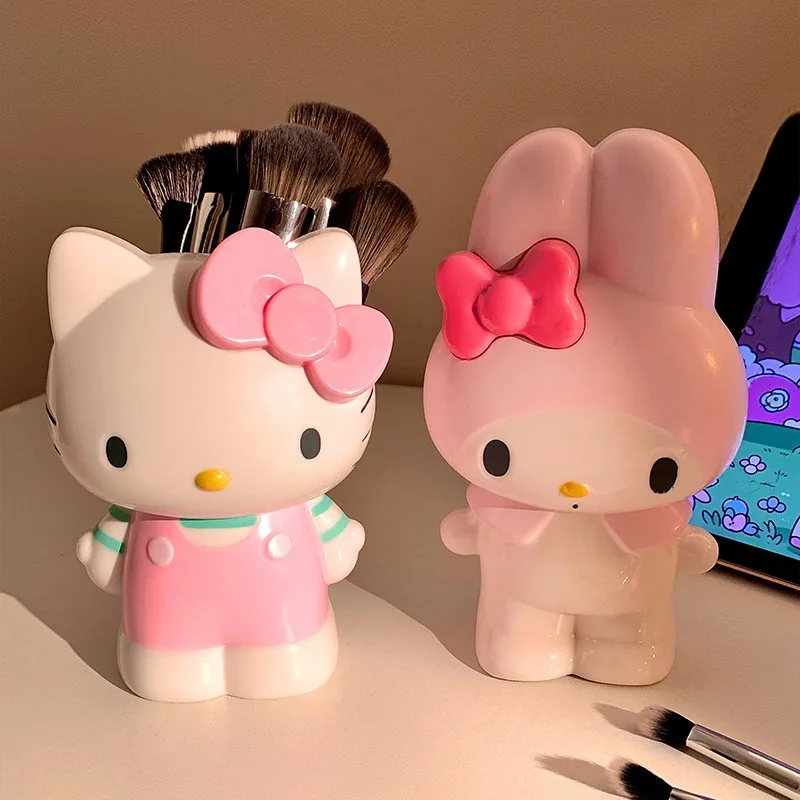 

Sanrio Kawaii My Melody Anime Hello Kitty Pen Holder Cute Cartoon Stationery Makeup Brush Organizer Desktop Decoration Gifts Toy