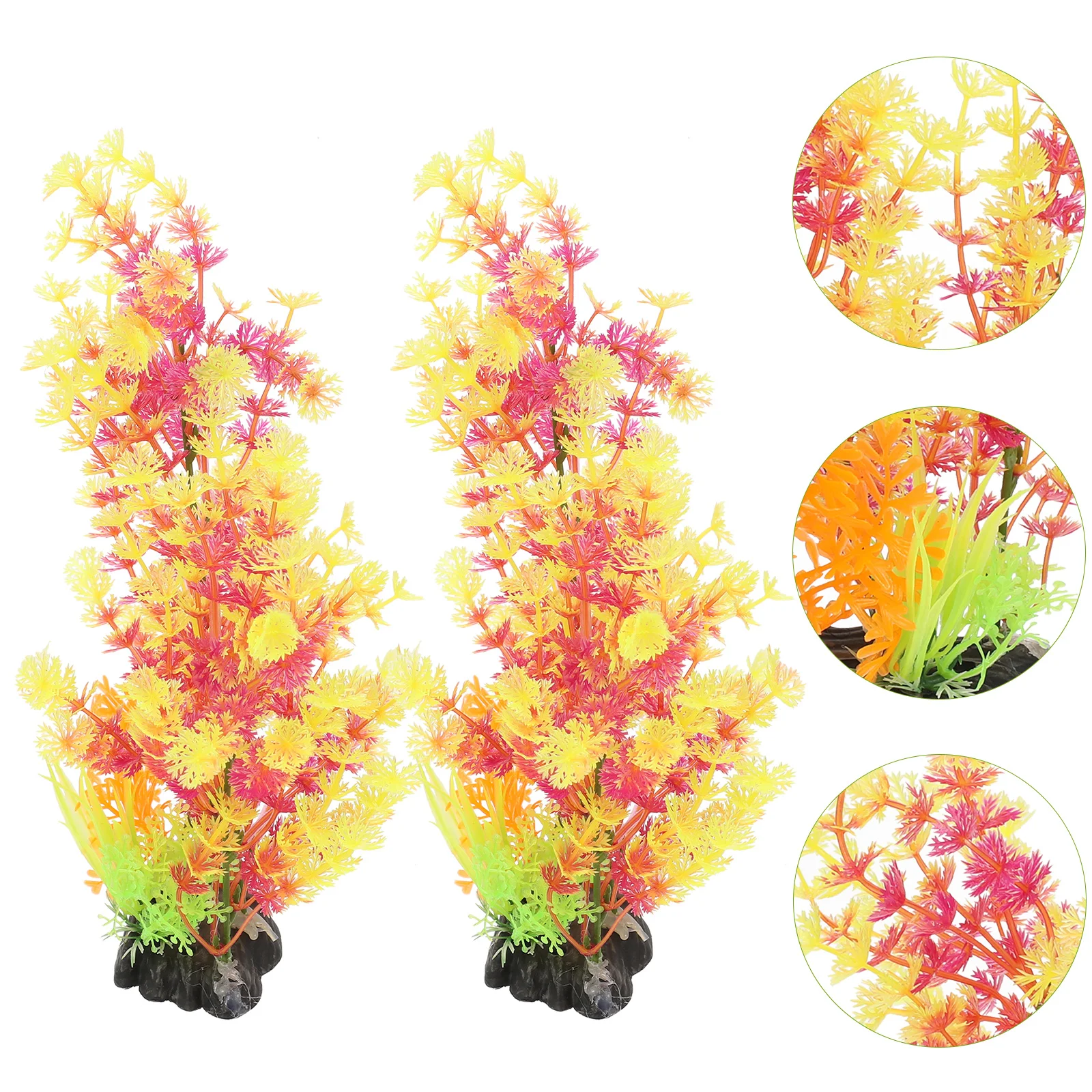 

2 Pcs Betta Fish Aquatic Decoration Tank Aquarium Plant Decorations Realistic Plastic