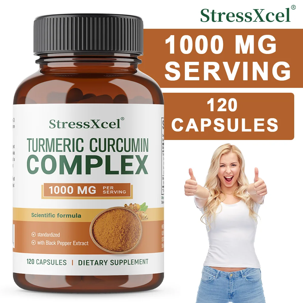 

High Quality Turmeric Curcumin Capsules - with 95% Curcuminoids - Joint, Brain Cognitive & Digestive Health, Antioxidant