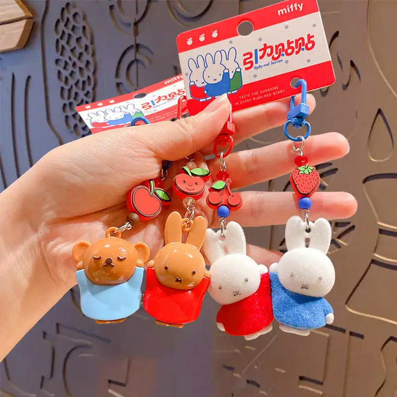 Cartoon Miffy Magnetic Keychain Japanese Multifunctional Cute Backpack Car Key Decoration Friends Exchange Gifts with Each Other