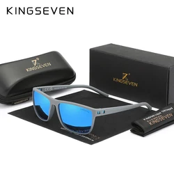 Kingseven Mirror Lens Sunglasses For Men And Woman HD Polarization UV400 Eye Protection Glasses Graininess Scrub Design Eyewear