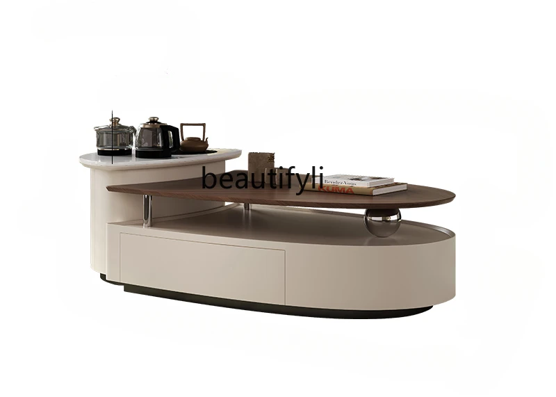 

Modern Simple Home Small Apartment Living Room Affordable LuxuryStyle Multi-Functional Kung Fu Coffee Table Tea Table Integrated