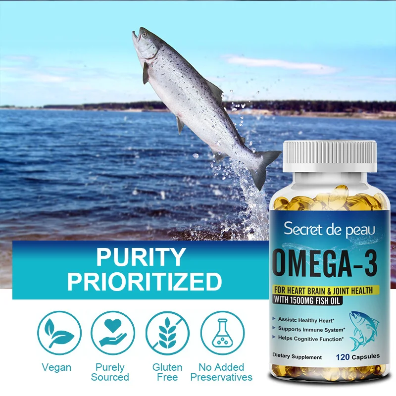 BEWORTHS Omega 3 Deep Sea Fish Oil Capsules for Joints & Skin & Heart Health Boost Immune System Brain & Memory Health