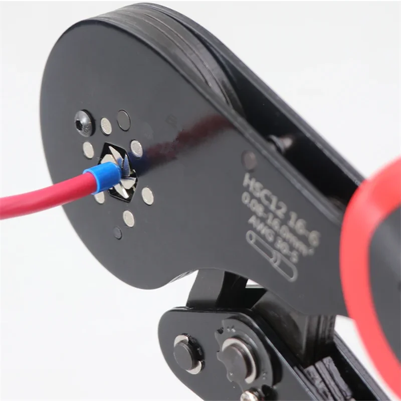 Mini Ferramenta de Crimpagem HSC12 16-6 para Terminais Tubulares Elétricos de Grande Porte 0.08-16mm²/30-5AWG