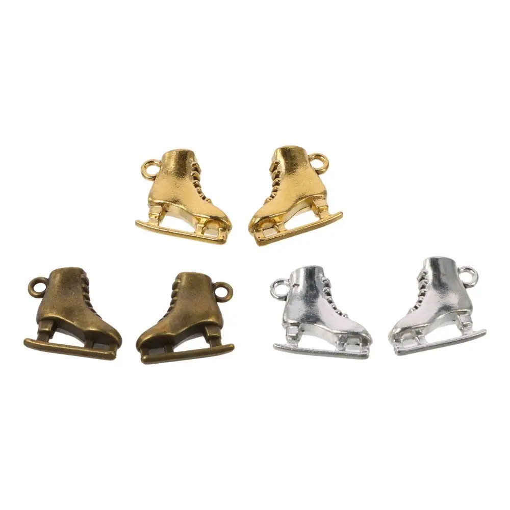 Zinc alloy Ice Skates Charms Bronze, silver, gold Skating Shoes Pendants Skates Charms Pendant Handmade Crafts Lovers