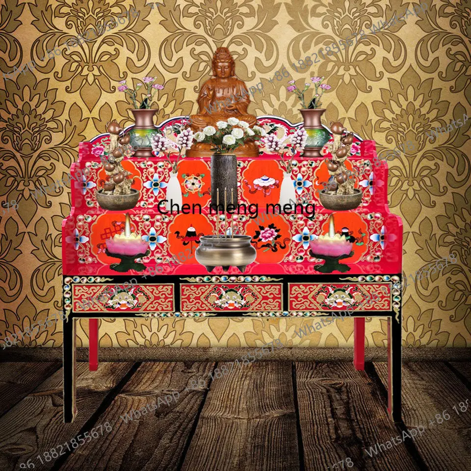 

New Chinese household economical Buddha shrine Wenwu God of Wealth Cabinet modern simple offering table