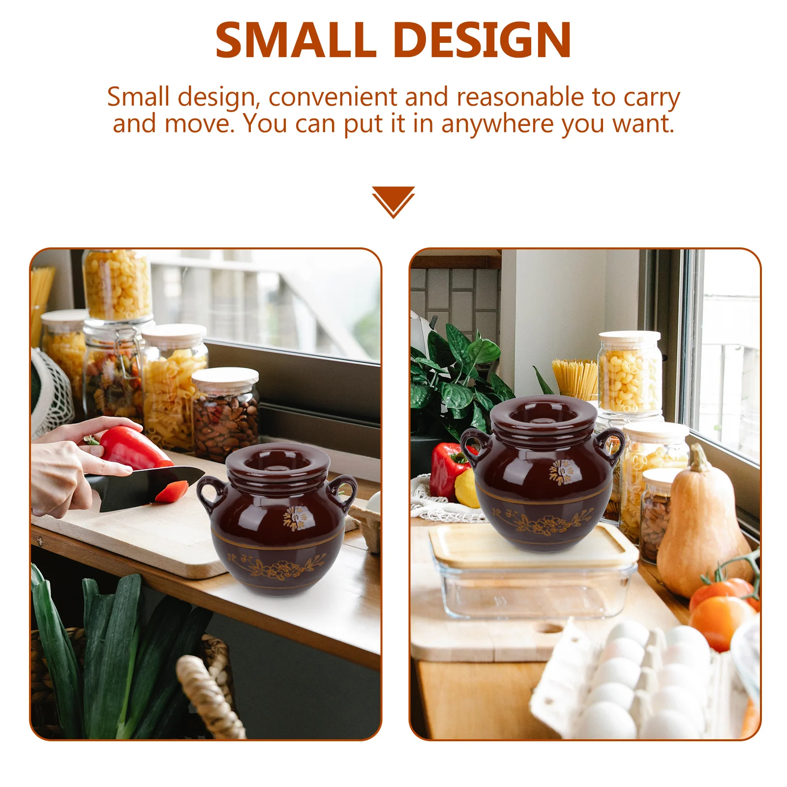 

Ceramic Lard Oil Jar Sealed Canister Moisture Dust Proof Kitchen Storage Container Exquisite Gift for Friends