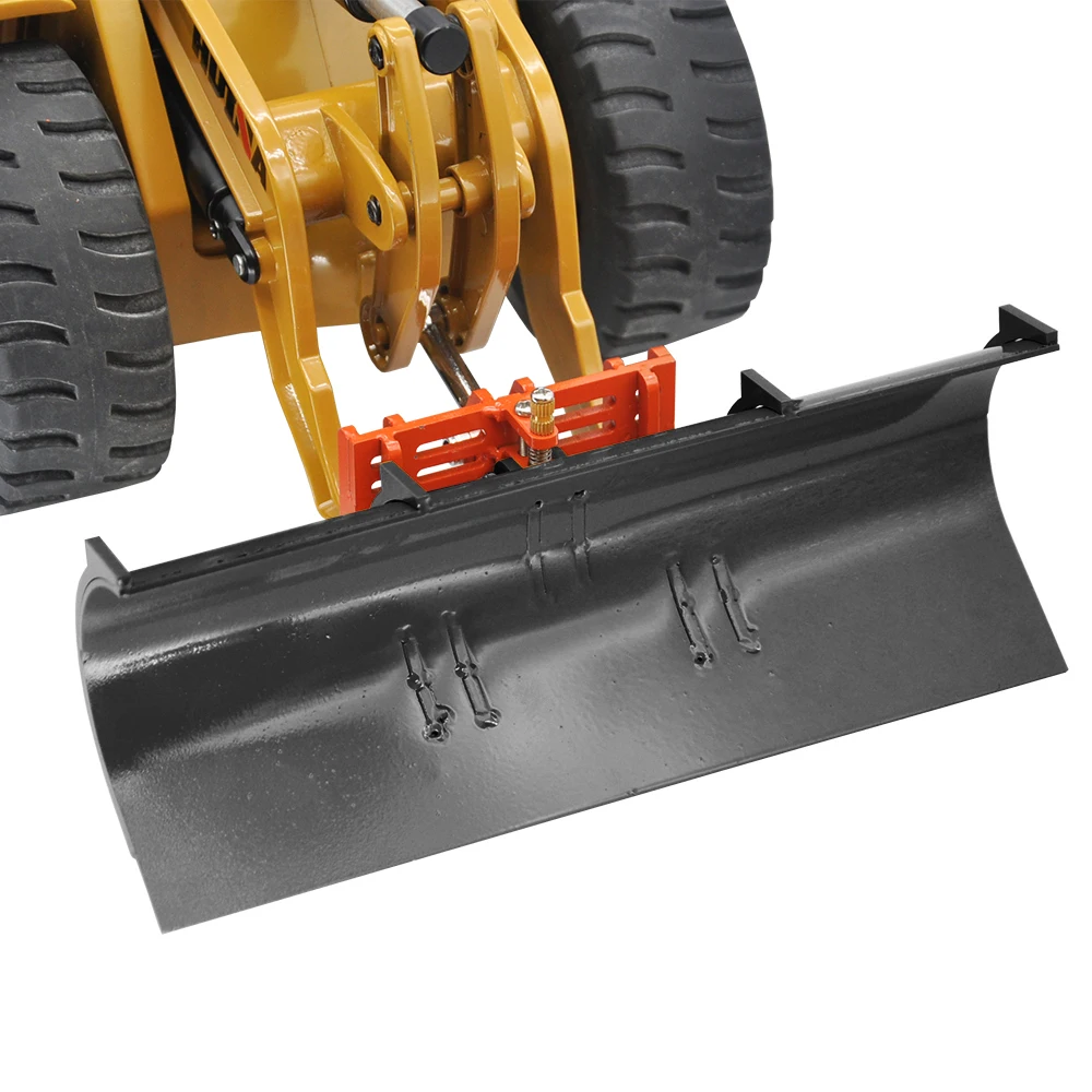 Upgrade HUINA 583 Snow Plow Metal Snow Shovel Bucket with Quick Hitch Connector For 1583 Wheel Loader Parts