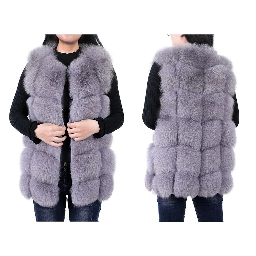 Maomaokong Natuurlijke Wasbeer Echt Bont Jas Dames Vest Bont Mid-Lengte Winter Warm Echte Bontjas Luxe Vrouwen Jas top Vest - afbeelding 1
