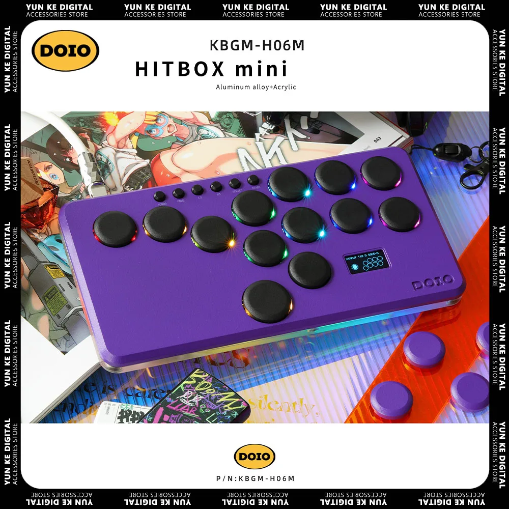 DOIO KBGM-H06M Fighting Mechanical Keyboard Aluminium Alloy Customized RGB Gamer Keyboard Keypad Gaming Accessories Gifts